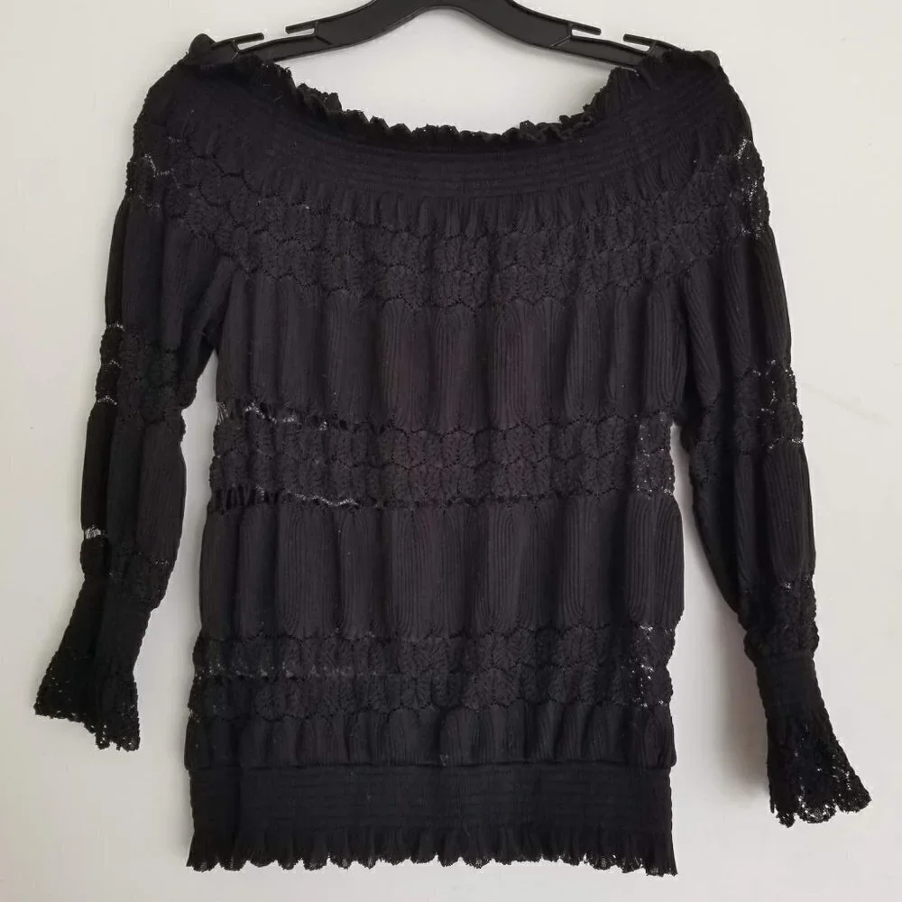 Anthro Deletta Riley Off The Shoulder Lace Top XS